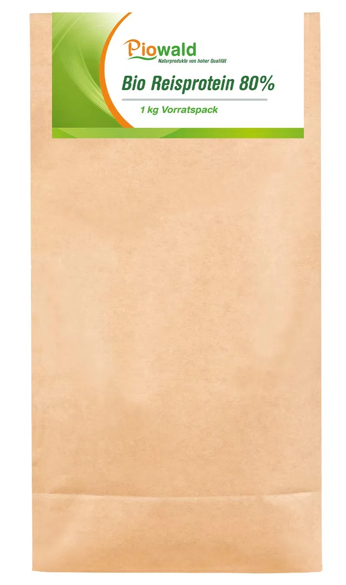 Piowald BIO Reisprotein - 1 kg Vorratspackung | Pflanzliches Eiweißpulver, Vegan und Glutenfrei