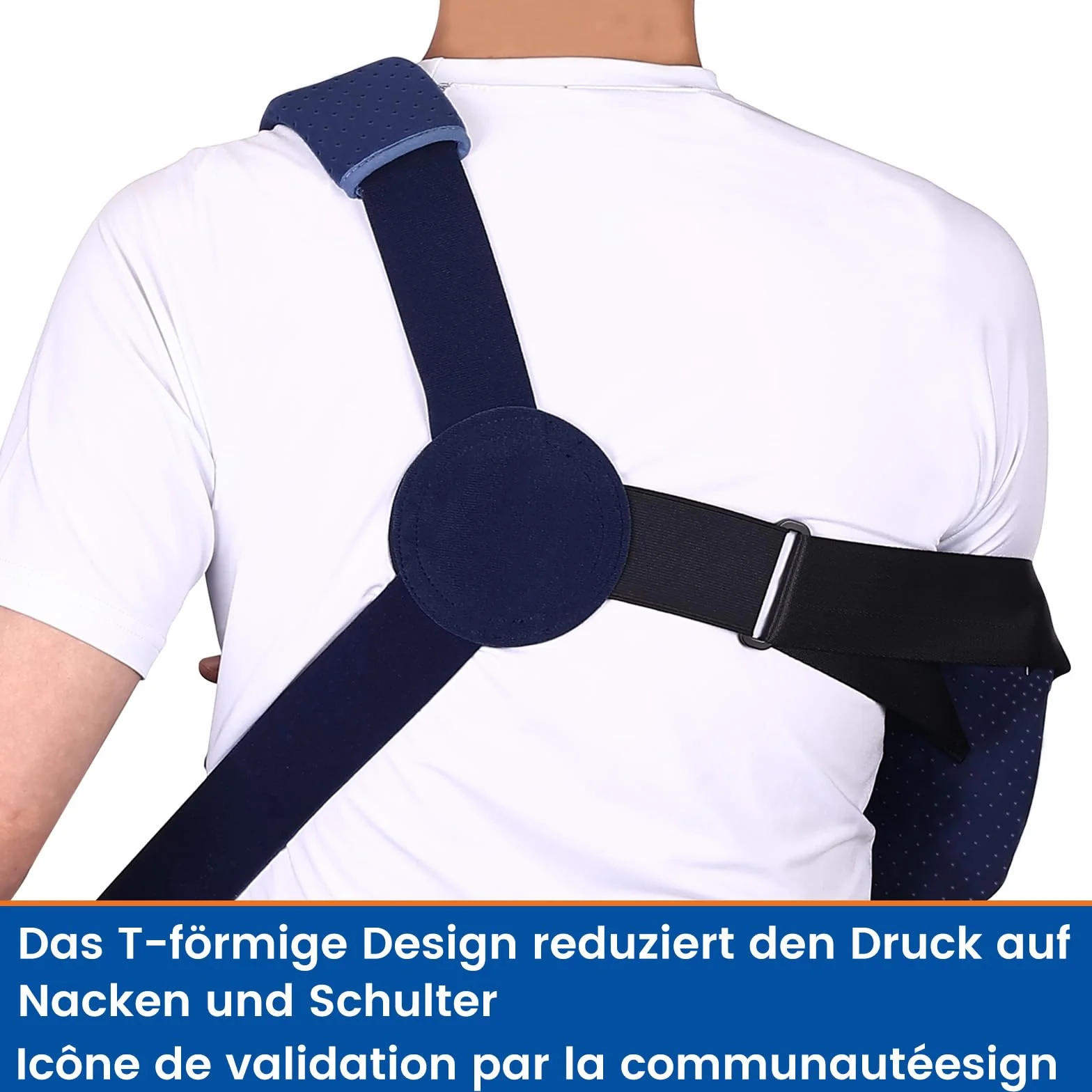 Armschlinge Schulter, Schulterstütze mit Taillengurt für Männer und Frauen, Arm Schlinge für Rotatorenmanschettenriss, Hand, Handgelenk, Ellenbogen nach der Operation(Links,M,73-104CM)