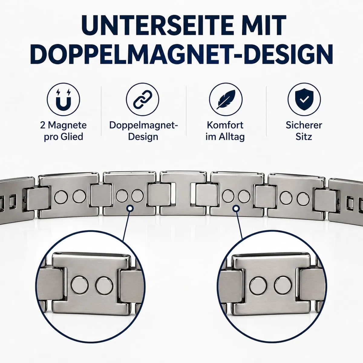 Titan Magnetarmband Herren Carbonfaser, Doppelmagnete