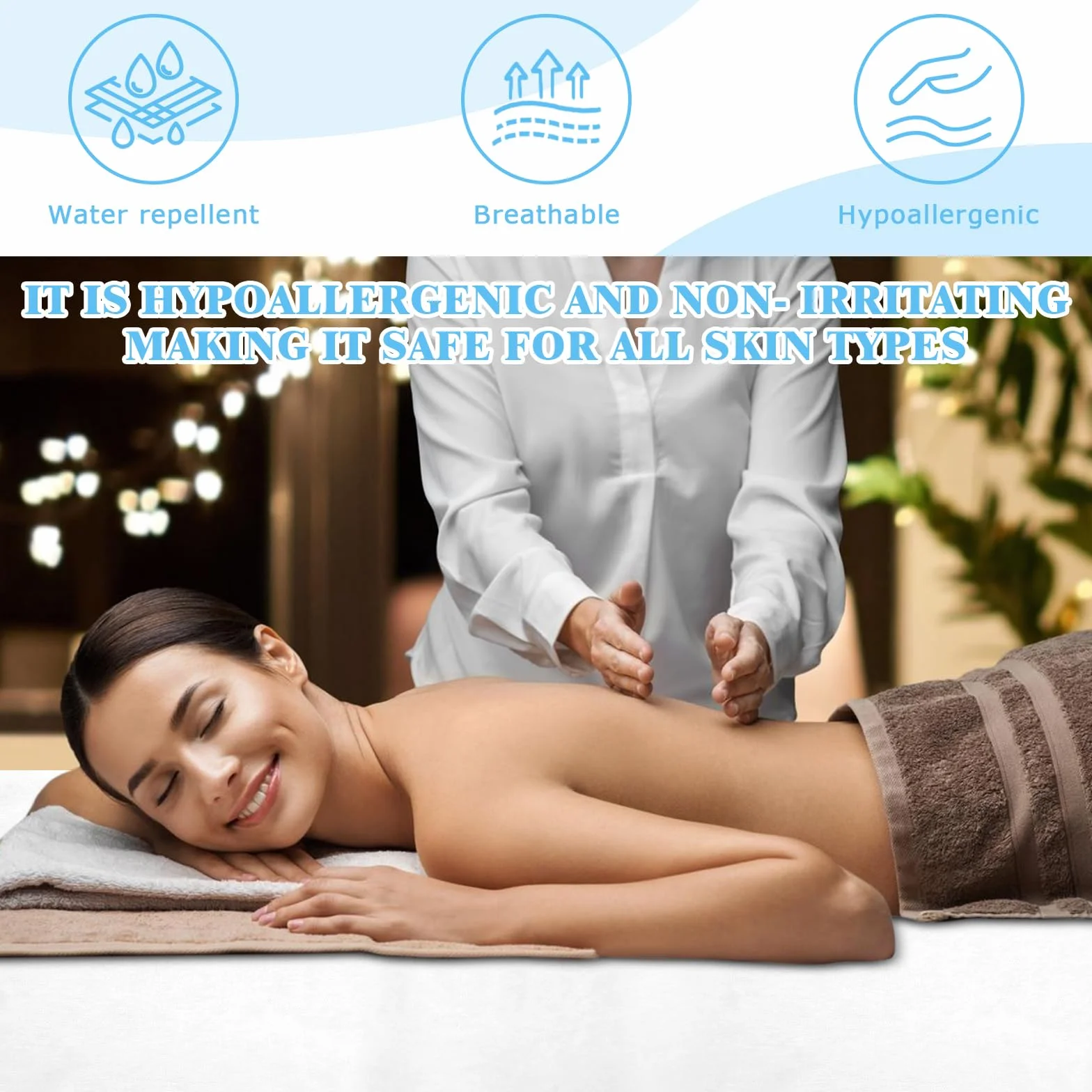 Einweg Spannlaken Massageliegen Bettlaken,90x215cm Einweg Spannbezug Massage-Spa-Bettlaken mit elastischer, weiche Vliesstoff-Massagetisch-Bettlaken-Schutzbettdecken für Schönheitssalon (weiß-30pcs)