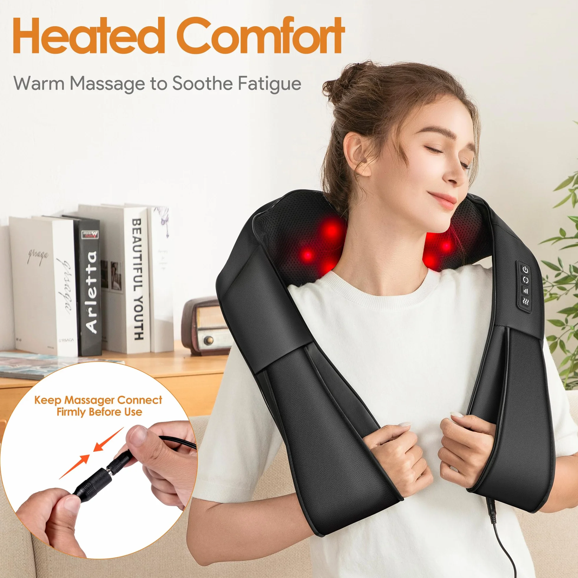 Massagegerät, Nackenmassagegerät mit Wärme 3D-Massage, Schulter Massagegerät für Nacken, Rücken, Beine, Geschenke für Frauen und Männer
