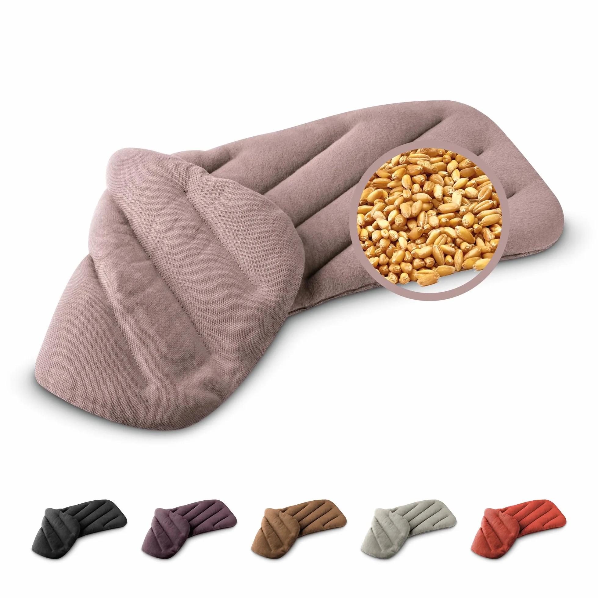 LESCHI XXL Wärmekissen für Mikrowelle (50x20 cm), 100% Bio Baumwolle und Bio Weizen, 8 Kammer Körnerkissen, Rosa, anschmiegsames Getreidekissen ideal als Wärmespender für Rücken Bauch Schulter Nacken