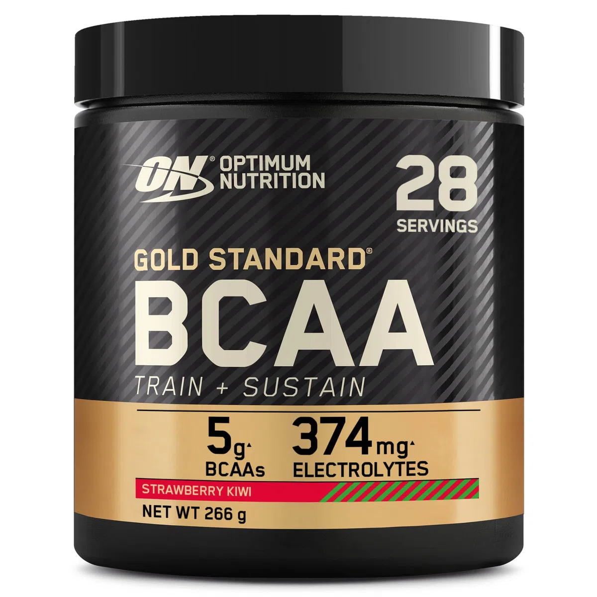 Optimum Nutrition Gold Standard BCAA Pulver, Geschmack Strawberry Kiwi, 266g, 28 Portionen